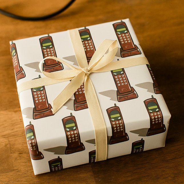 Retro Cordless Phone Vintage 90s Wrapping Paper (Creator Uploaded)