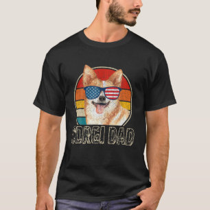 Retro Corgi 4Th Of July Cool Vintage Patriot Dog L T-Shirt