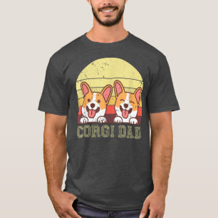 Retro Corgi Dad Design Funny Pembroke Welsh Corgi T-Shirt