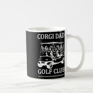 Retro Corgi Dad Golf Club Cute Dog Swinging Golf F Coffee Mug
