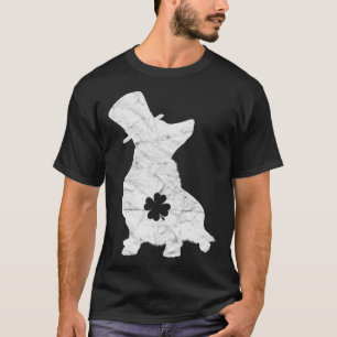 Retro Corgi Hat Irish Shamrock Dog St Patrick s D T-Shirt