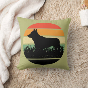 Retro Corgi Sunset Cushion