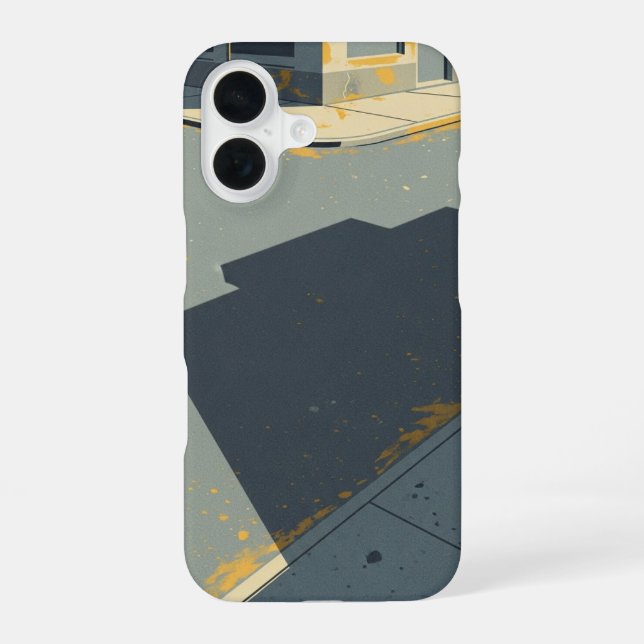 Retro Corner Shadow Shape iPhone 16 Case (Back)
