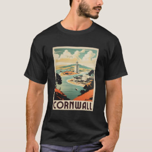 Retro Cornwall Poster United Kingdom Cornwall T-Shirt