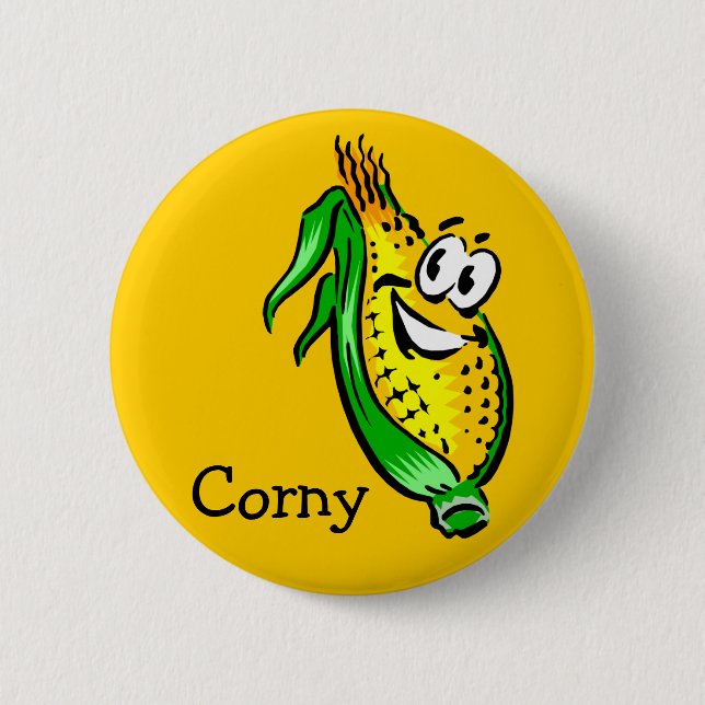 Retro Corny Guy 6 Cm Round Badge (Front)