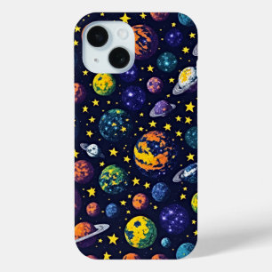 Retro Cosmic Bliss - Celestial Harmony iPhone 15 Case