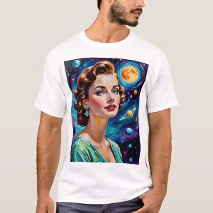 Retro Cosmic Space Beauty TShirt Vintage Aesthetic