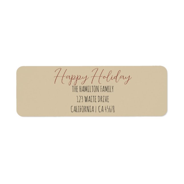 Retro Cosy Christmas Charm Return Address Label (Front)