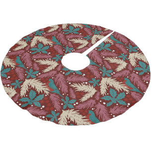 Retro Cosy Christmas Pattern Brushed Polyester Tree Skirt