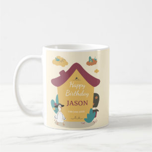 Retro Cosy House Kids Birthday Party Photo Coffee Mug
