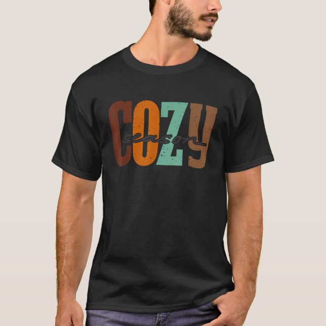 Retro Cosy Season Fall Autumn Vibes Pumpkin Spice  T-Shirt (Front)