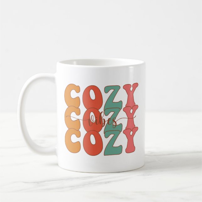Retro Cosy Vibes Fall Coffee Mug (Left)