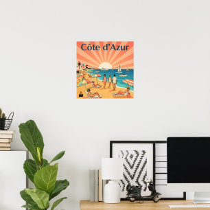 Retro Côte d'Azur Travel : 1960s French Riviera Poster