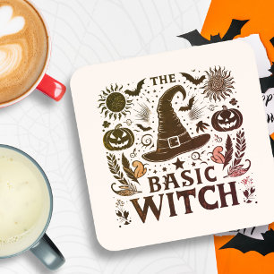 Retro Cottagecore Jack o Lantern Halloween Theme Coaster