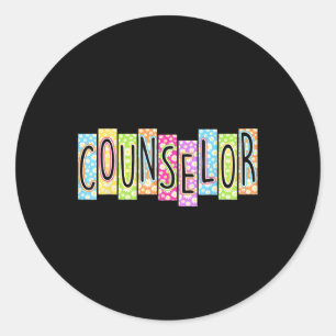 Retro Counsellor Back To School Colourful Graphic Classic Round Sticker
