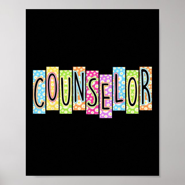 Retro Counsellor Back To School Colourful Graphic  Poster (Front)