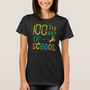 Retro Countdown Style Teacher Kids 100th Day of Sc T-Shirt