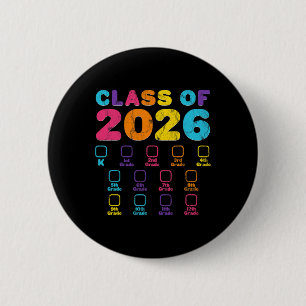 Retro Countdown To Senior Graduation Cl Of 2026 6 Cm Round Badge