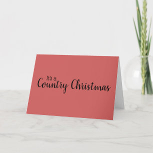 Retro Country Christmas Farmhouse Style Red Holiday Card