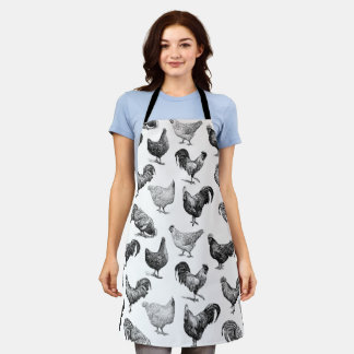 Retro Country Farm Chicken Pattern Apron