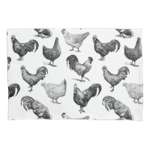 Retro Country Farm Chicken Pattern Pillowcase