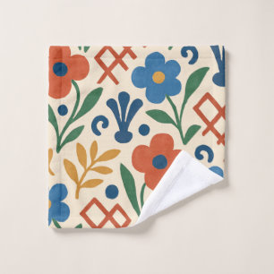 Retro Country Floral Trellis Pattern Bath Towel Set