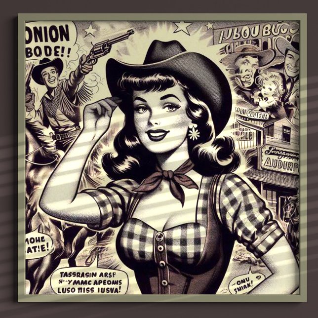 Retro Country Girl Illustration Poster (Creator Uploaded)