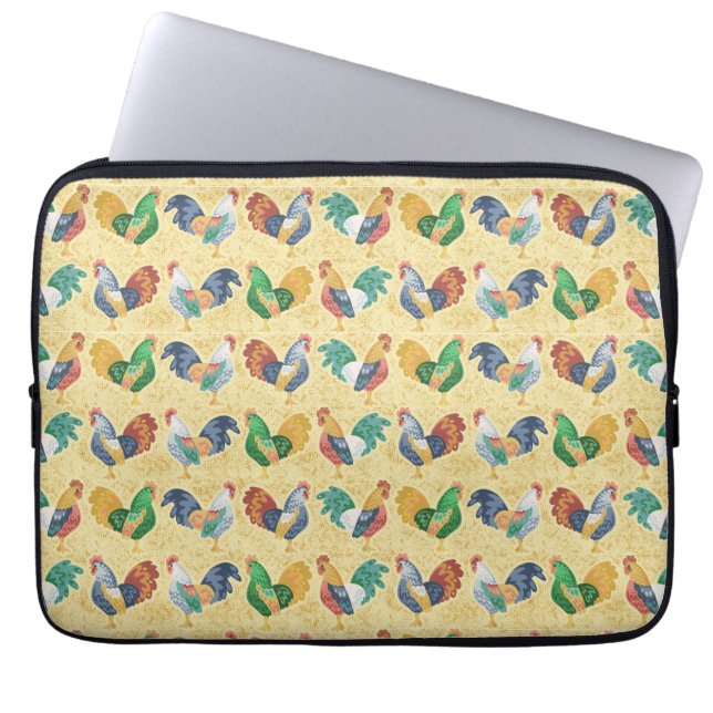 Retro Country Rooster Laptop Sleeve (Front)