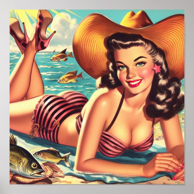 Retro Country Summer Pin-up Poster (Front)