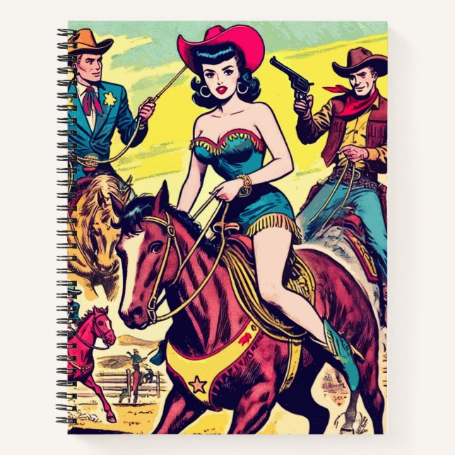 Retro Country Western Comics Notebook (Front)