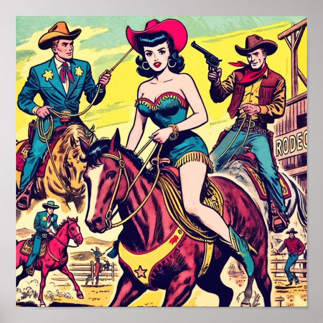 Retro Country Western Comics Poster (Front)
