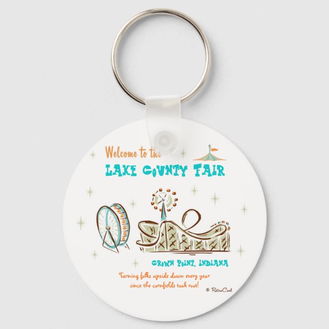 Retro 'County Fair' Key Ring (Front)