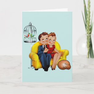 RETRO COUPLE HAPPY ANNIVERSARY CARDS