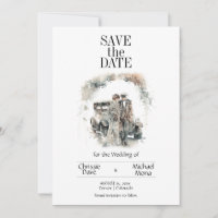 Retro Couple in Pastel Wedding 