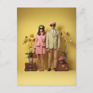 Retro Couple Postcard