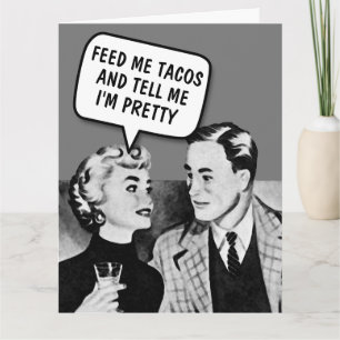 RETRO COUPLE TACOS FUNNY OVERSIZED CARD