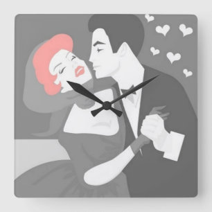 Retro Couple Wall Clock