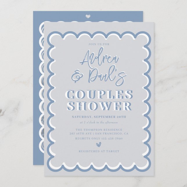 Retro Couples Shower Invitation (Front/Back)