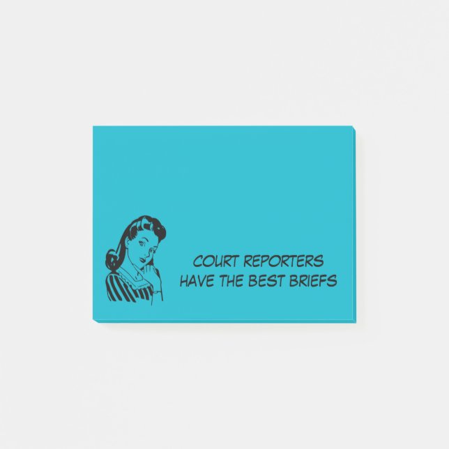 Retro Court Reporters have the Best Briefs Quote Post-it Notes (Front)