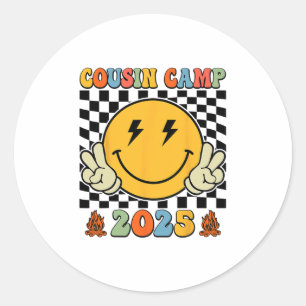 Retro Cousin Camp 2025 Family Vacation Summer Camp Classic Round Sticker