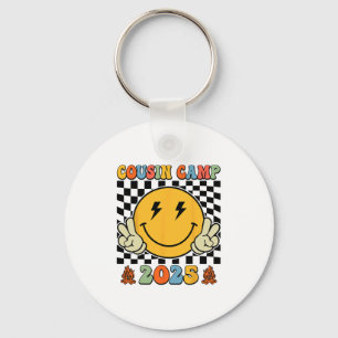 Retro Cousin Camp 2025 Family Vacation Summer Camp Key Ring
