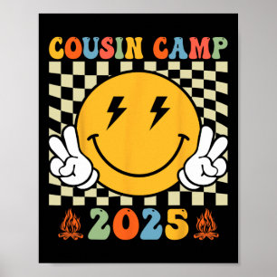 Retro Cousin Camp 2025 Family Vacation Summer Camp Poster