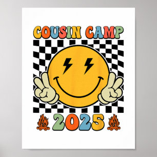 Retro Cousin Camp 2025 Family Vacation Summer Camp Poster