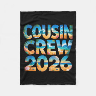Retro cousin crew 2026 camp family vacation trip fleece blanket
