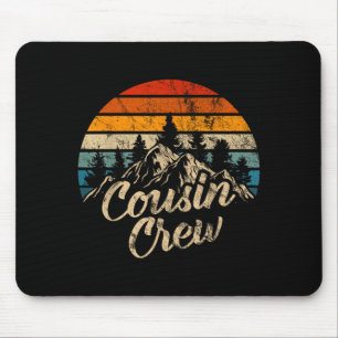 Retro cousin crew hiking mountain camping outdoor mouse pad