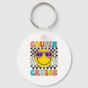 Retro Cousin Cruise 2025 Smile Face Matching Cruis Key Ring