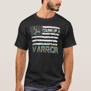 Retro Cousin Of A Warrior Autism Awareness Day Ame T-Shirt
