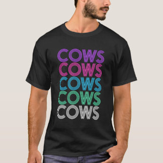 Retro Cow Gift For Her Women Or Girls T-Shirt