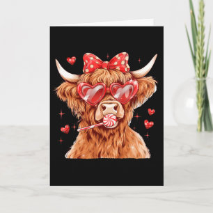 Retro Cow Valentine Coquette Cute Valentine's Day  Card