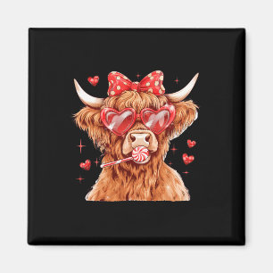 Retro Cow Valentine Coquette Cute Valentine's Day Magnet